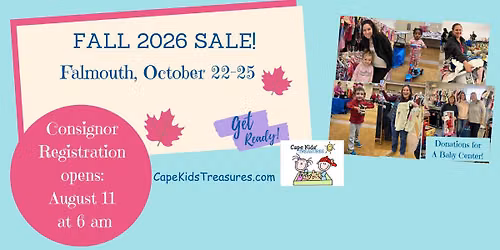 Cape Kids' Treasures Fall 2026 FALMOUTH Pop-Up Sale