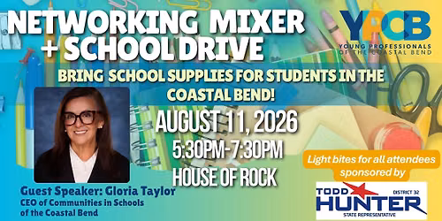 August YPCB Open Networking Mixer & School Drive