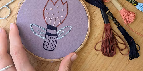 Beginner Embroidery Workshop: Learn 5 Stitches & Make a Flower Patch