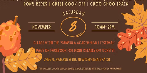 SAMSULA ACADEMY 15th ANNUAL FALL FESTIVAL