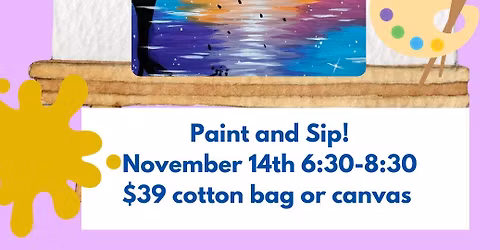 Pond by Moonlight Paint Night! $39 Paint and Sip! Paint a Canvas or Tote Bag