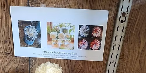 Flower color class with oil jar to paint