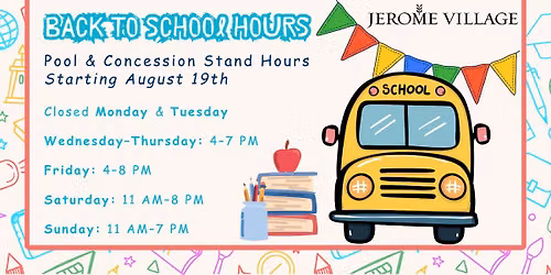 Back to School Pool Hours