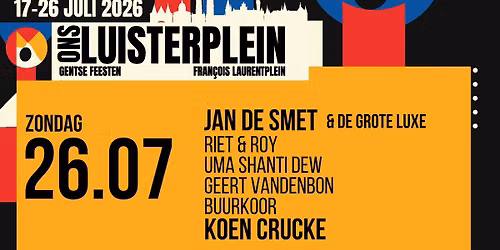 LUISTERPLEIN DAG 10 - Jan De Smet \u00b7 Koen Crucke \u00b7 Riet & Roy \u00b7 Uma Shanti Dew \u00b7 Geert Vandenbon