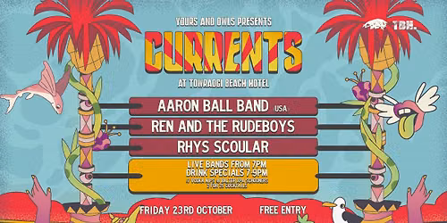CURRENTS W\/ Aaron Ball Band (USA) \/\/ Ren And The Rudeboys \/\/ Rhys Scoular