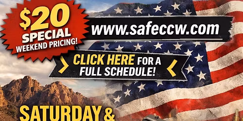$20 Multi-state recognized Concealed Carry Permit Coming tokingman! (Special weekend pricing)