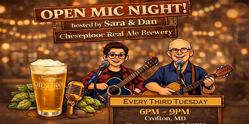 Acoustic Open Mic Night - Every Third Tuesday 6pm - With Sara and Dan