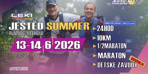 LEKI JEŠTĚD SUMMER - RUNNING WEEKEND 2026 — Ještěd - Hory za rohem