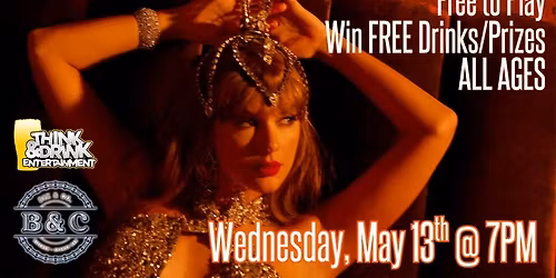 Taylor Swift Music Bingo: Showgirl Edition @ Bix & Co. (West Des Moines, IA) \/ Wed May 13th @ 7pm