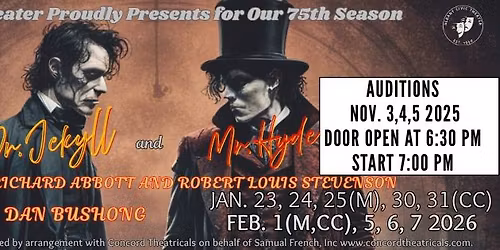 Open auditions for Dr. Jekyll and Mr. Hyde