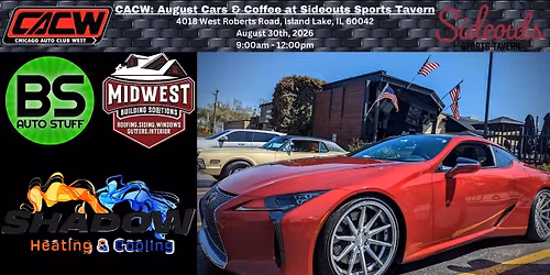 CACW: August Cars & Coffee at Sideouts Sports Tavern