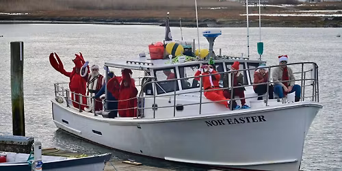 Santa Arrives by Lobster Boat