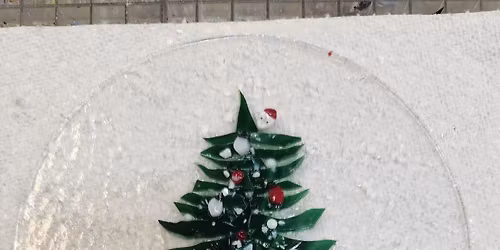 Fused Glass Snow Globe 