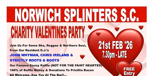 NORWICH SPLINTERS S.C VALENTINES PARTY 2026