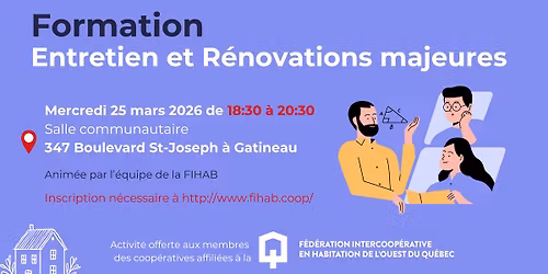 Formation Entretien et R\u00e9novations majeures : prise en charge du Bilan de sant\u00e9 des immeubles