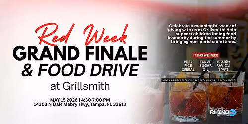 Red Week Grand Finale &  Food Drive at Grillsmith