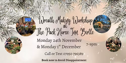 Christmas Wreath Making at The Pack Horse Inn Bury
