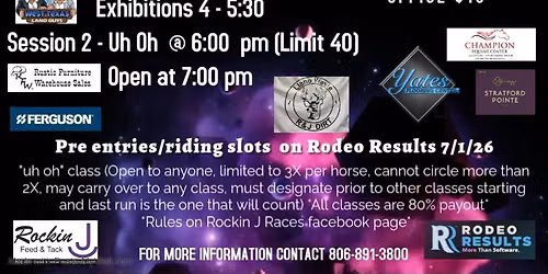 Rockin J Races Open 4D $500 added