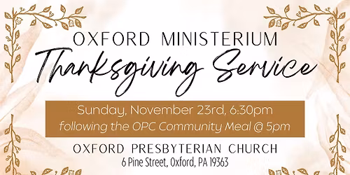 Oxford Ministerium Thanksgiving Service