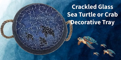 Havre De Grace MD - Sea Turtle or Crab Crackled Crab Tray