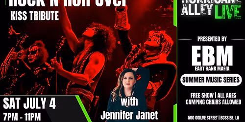 Hurricane Alley LIVE Presents: Rock and Roll Over KISS TRIBUTE | with Jennifer Jan\u00e9t