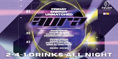 AURA with two for one drinks all night