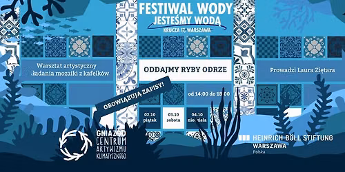 Oddajmy ryby Odrze - warsztat artystyczny sk\u0142adania mozaiki z kafelk\u00f3w