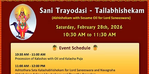Sani Trayodasi - Tailabhishekam