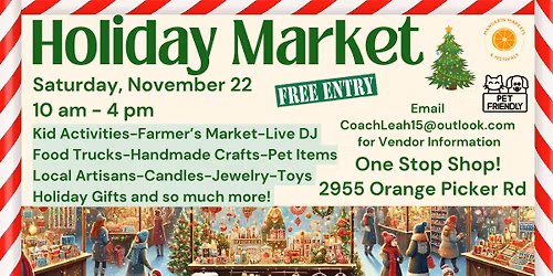 11\/22 FREE Holiday Market at Mandarin Markets