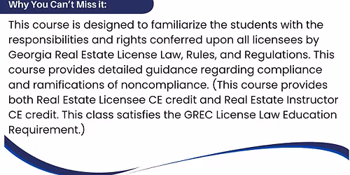 3 Hours CE: Georgia License Law