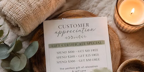 Customer Appreciation Gift Certificate Special