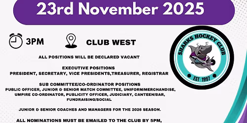 Sharks Hockey Club AGM
