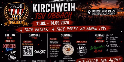 \ud83c\udf89 KIRCHWEIH 2026 \u2013 80 JAHRE TSV OBBACH! \ud83e\udd73