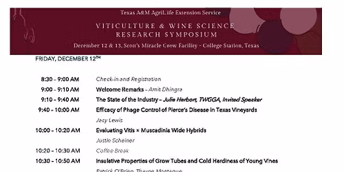 Viticulture and Wine Science Research Symposium.