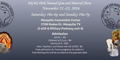 DGMS 69th Annual Gem and Mineral Show