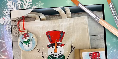 Snowman Tote, Ornament & Card Paint Party