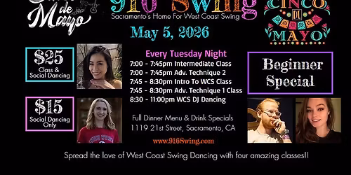 916 Swing, Cinco de Mayo, Bring A Friend For Free*,  May 5, 2026