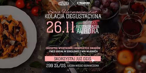 Kolacja Degustacyjna ze szkoleniem z w\u0142oskich win