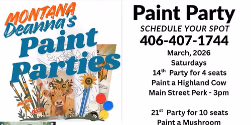 Paint Party Schedule 