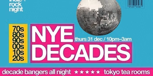 Indie Rock Night \u2219 NYE DECADES | Canterbury New Years Eve Party 