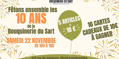 GRANDE VENTE POUR LES 10 ANS DE LA BOUQUINERIE DU SART🎉🎉