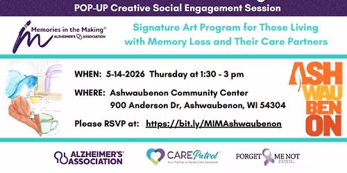 Ashwaubenon Community  Center -Art Program for Those Living with Memory Loss and Their Care Partners