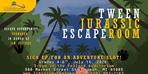Tweens: Jurassic Escape Room!