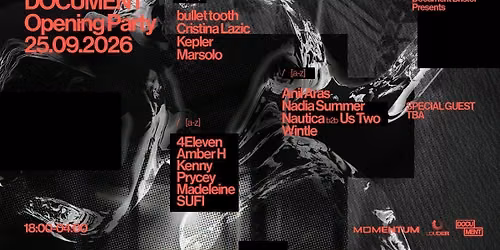 Document Opening Party: bullet tooth, Cristina Lazic, Kepler ++