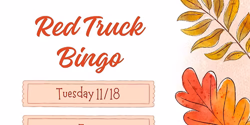 Red Truck Pizza Bingo Night!!