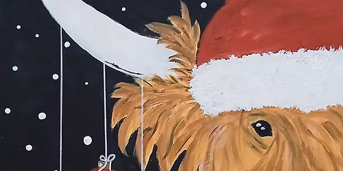 Sip & Paint Highland Christmas Cow