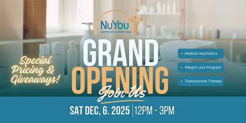 \ud83c\udf89 GRAND OPENING | New Ownership at NuYou Clinic! \ud83c\udf89