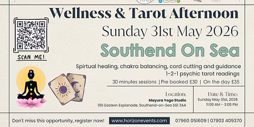 WELLNESS & TAROT AFTERNOON Southend May 2026
