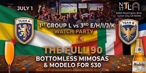 \u26bd 1st Group L vs 3rd E\/H\/I\/J\/K Watch Party \u2014 World Cup 2026 | N17 The Lane