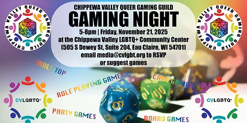 Chippewa Valley Queer Gaming Guild Gaming Night